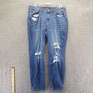Judy Blue Jeans Womens 18W Blue Boyfriend Fit Distressed Denim Stretch Casual